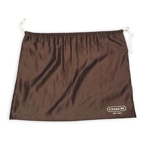 Coach Dust Bag Large Brown Cotton Drawstring Storage Cover Case19"x15" Authentic